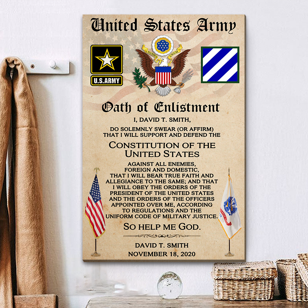 Personalized Canvas And Poster Against All Enemies, Foreign And Domestic Gift For Veterans K1702