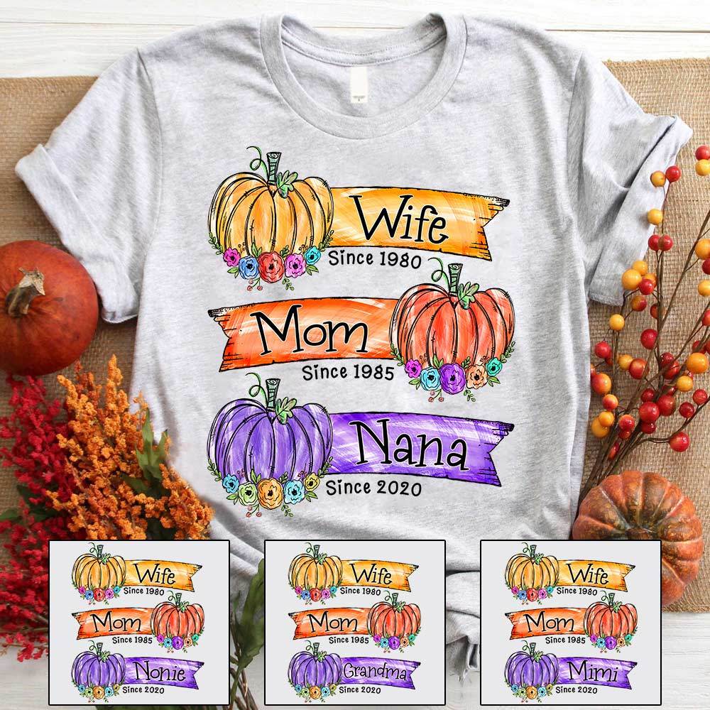 Personalized Wife Est Mom Est Nana Est Shirts, Grandma Nana Est Halloween Shirt