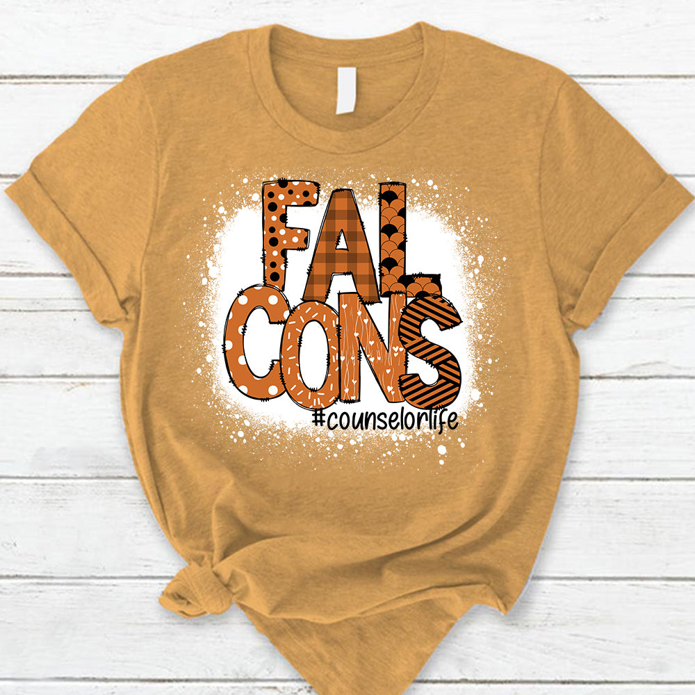 Personalized School Mascot Doodle Pattern T-Shirt For Teacher