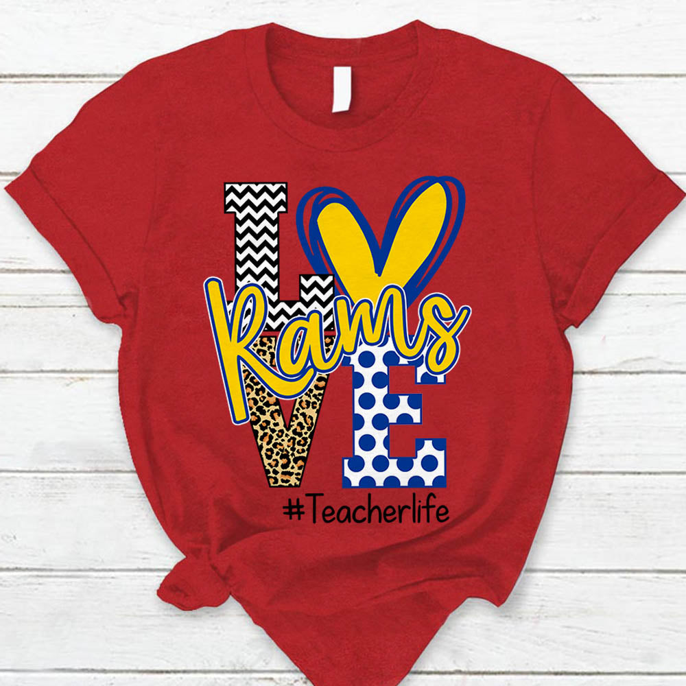 Presonalized Shirt Love Mascot School, School Spirit Custom Hashtags Shirt K1702