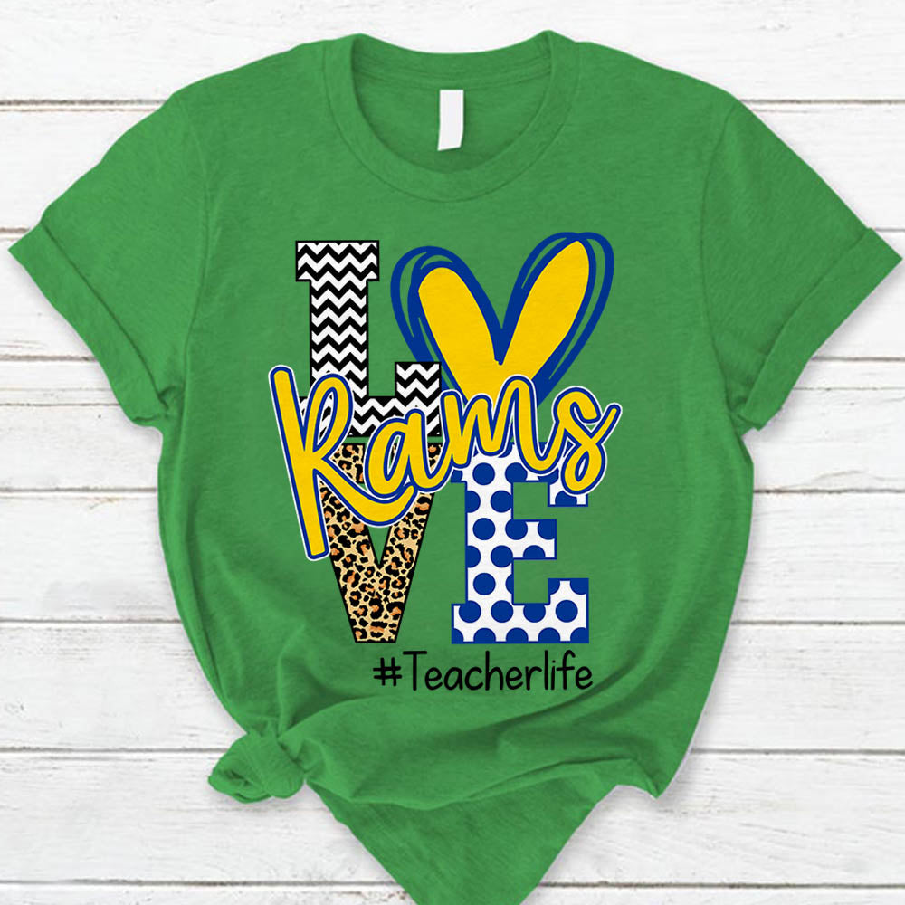 Presonalized Shirt Love Mascot School, School Spirit Custom Hashtags Shirt K1702