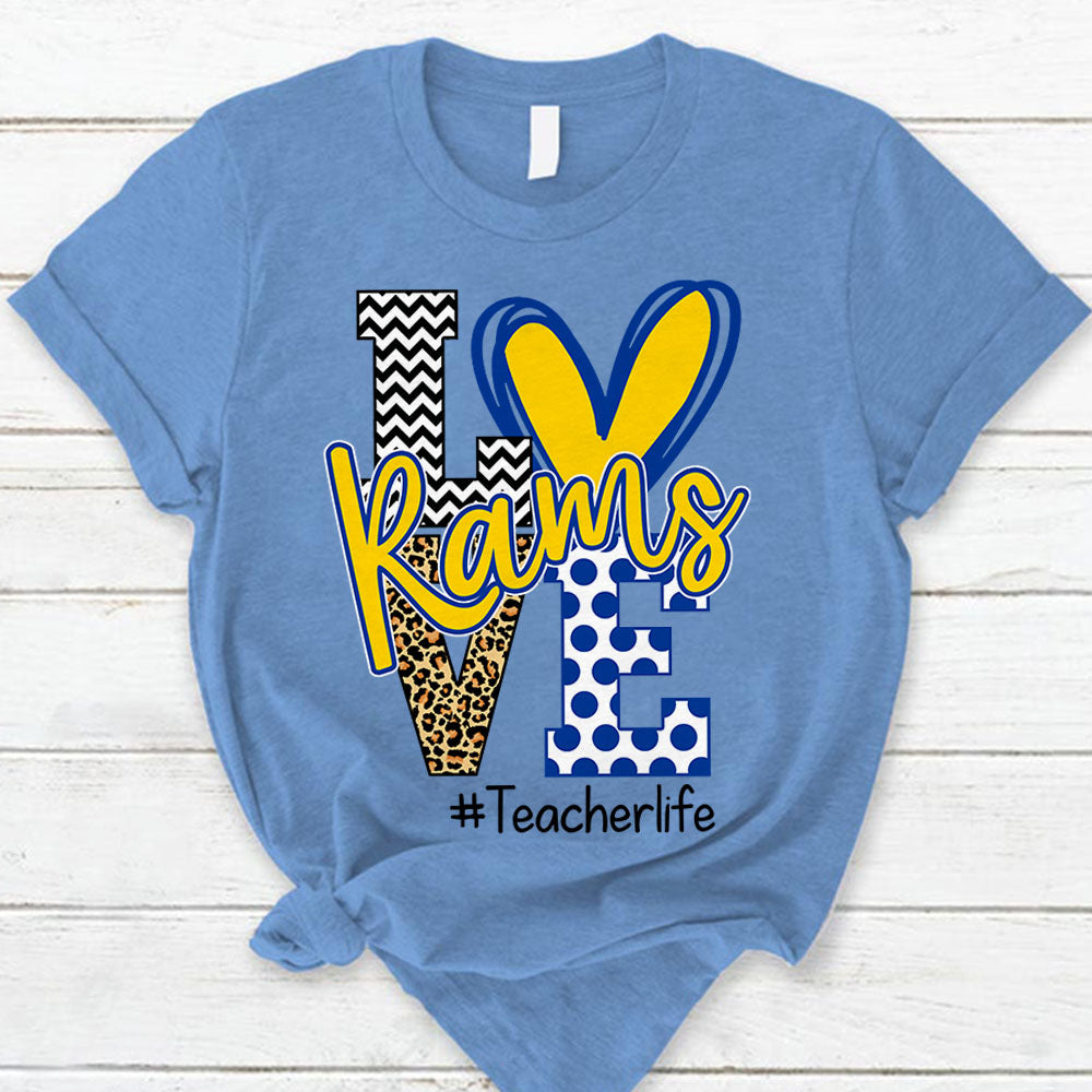 Presonalized Shirt Love Mascot School, School Spirit Custom Hashtags Shirt K1702