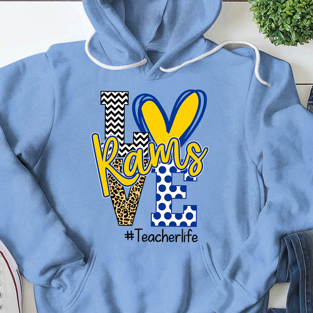 Presonalized Shirt Love Mascot School, School Spirit Custom Hashtags Shirt K1702