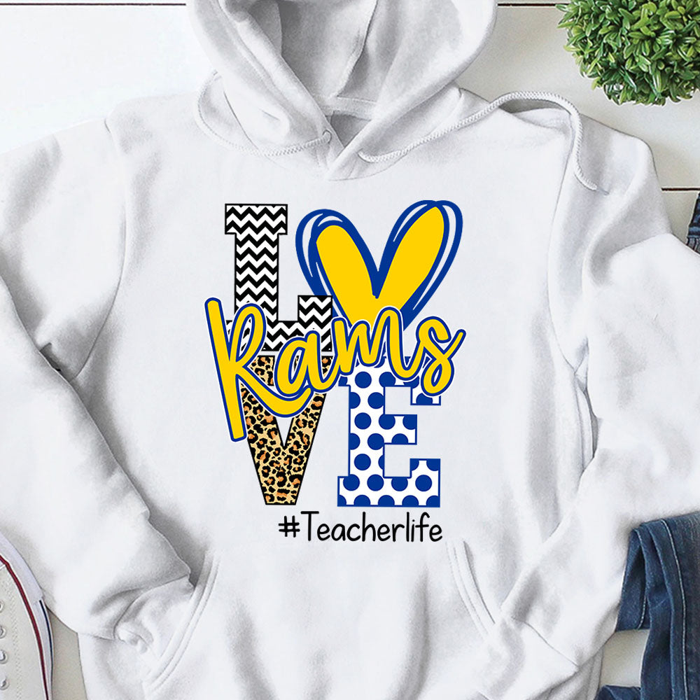 Presonalized Shirt Love Mascot School, School Spirit Custom Hashtags Shirt K1702