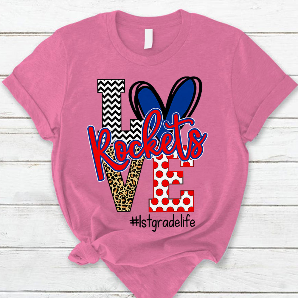 Presonalized Shirt Love Mascot School, School Spirit Custom Hashtags Shirt K1702