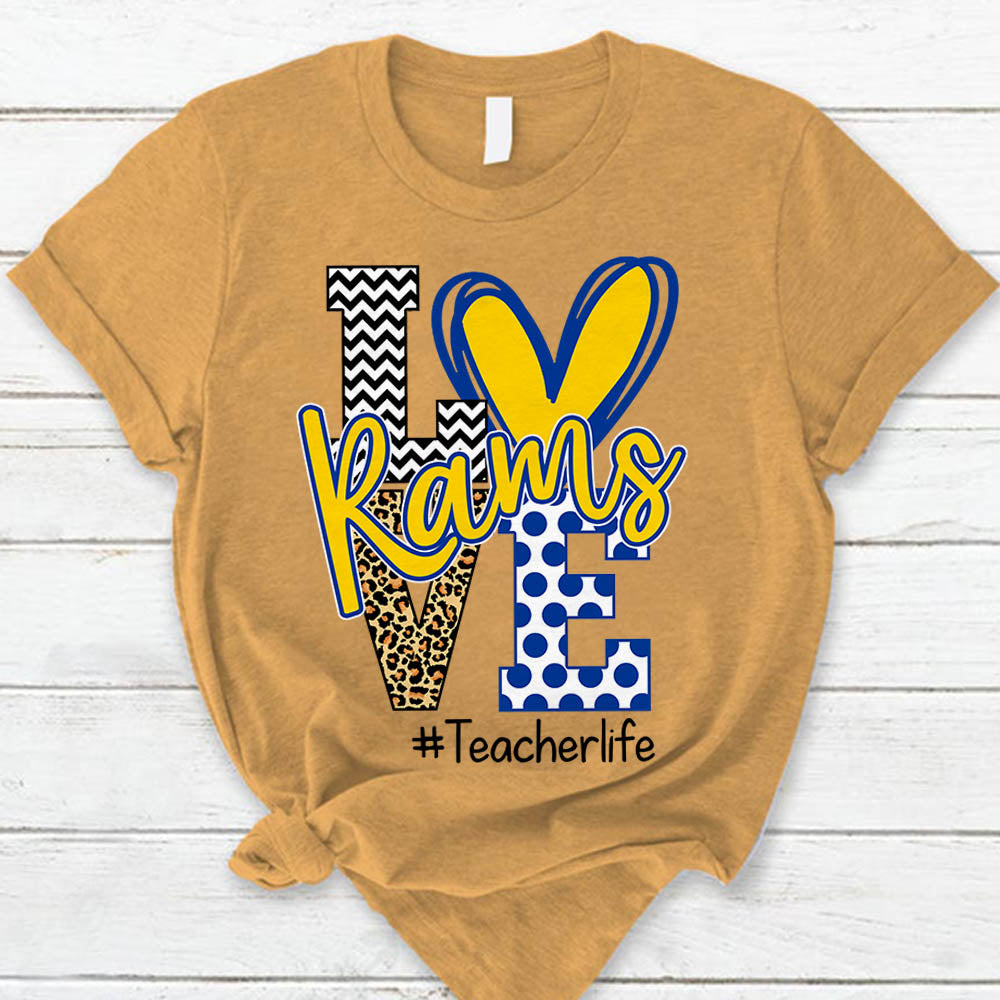 Presonalized Shirt Love Mascot School, School Spirit Custom Hashtags Shirt K1702