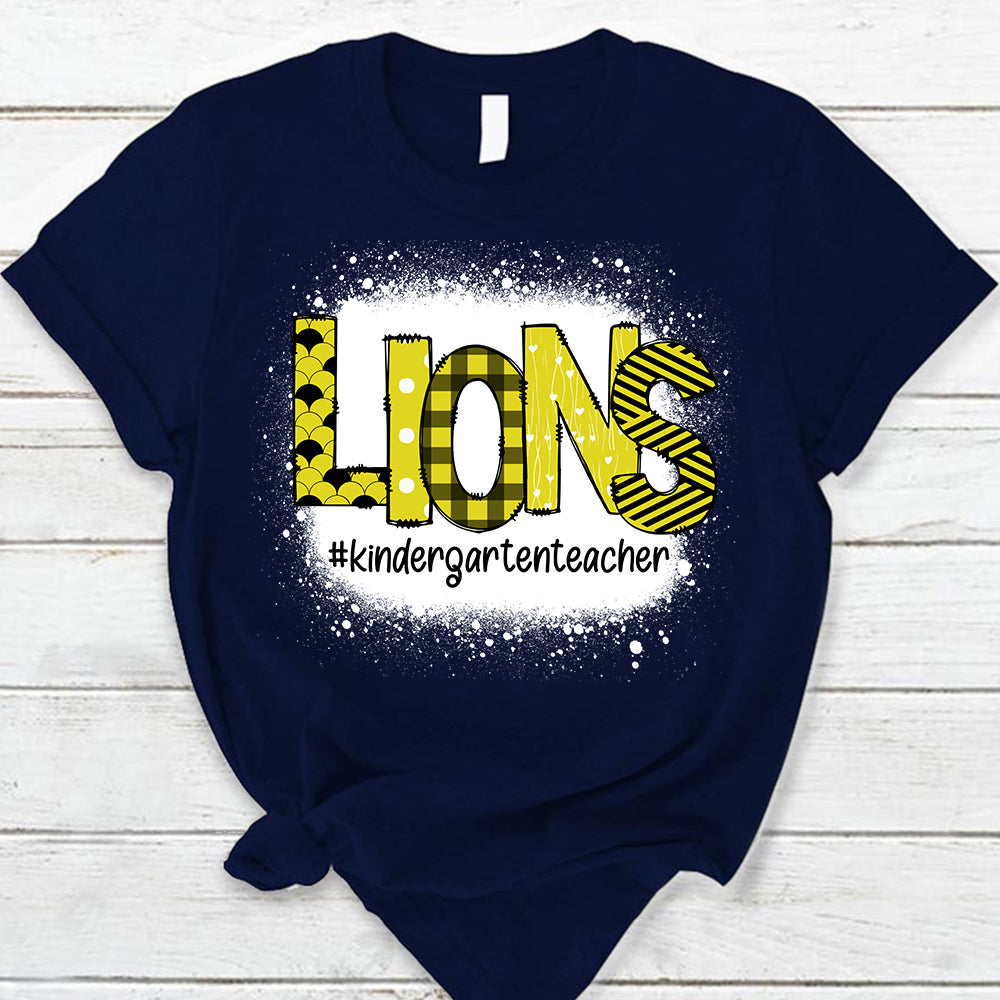 Personalized School Mascot Doodle Pattern T-Shirt For Teacher