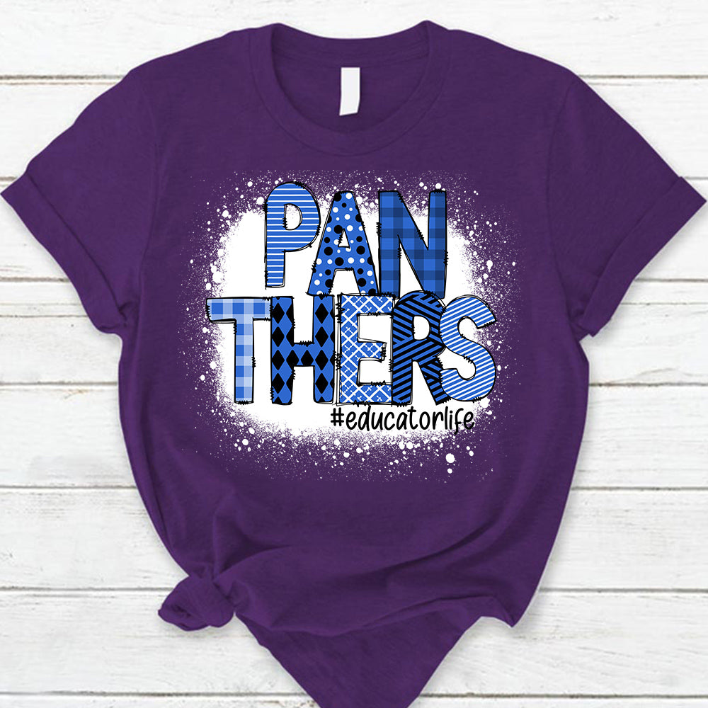 Personalized School Mascot Doodle Pattern T-Shirt For Teacher