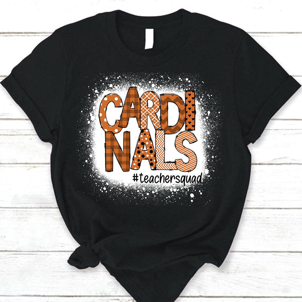 Personalized School Mascot Doodle Pattern T-Shirt For Teacher