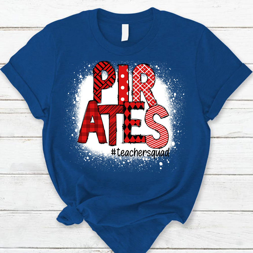 Personalized School Mascot Doodle Pattern T-Shirt For Teacher