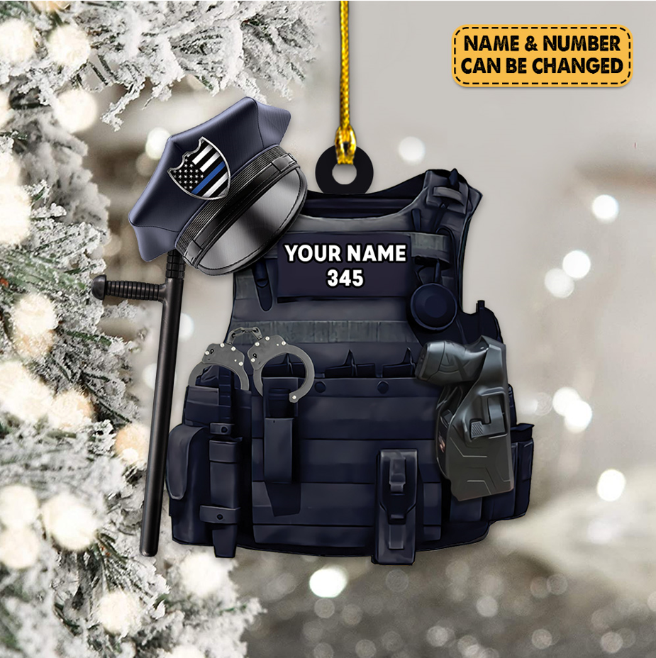 Police Bulletproof Personalized Ornament Perfect Gifts For Police Policeman