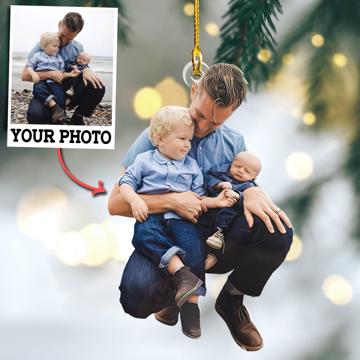 Personalized Photo Baby's First Christmas Ornament - Custom Photo Ornament Gift For Family