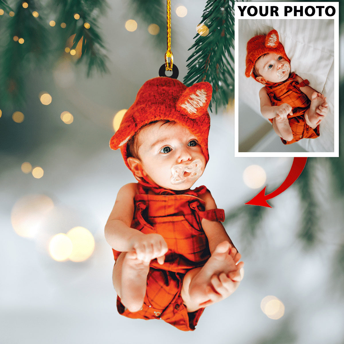 Personalized Photo Baby's First Christmas Ornament - Custom Photo Ornament Gift For Family