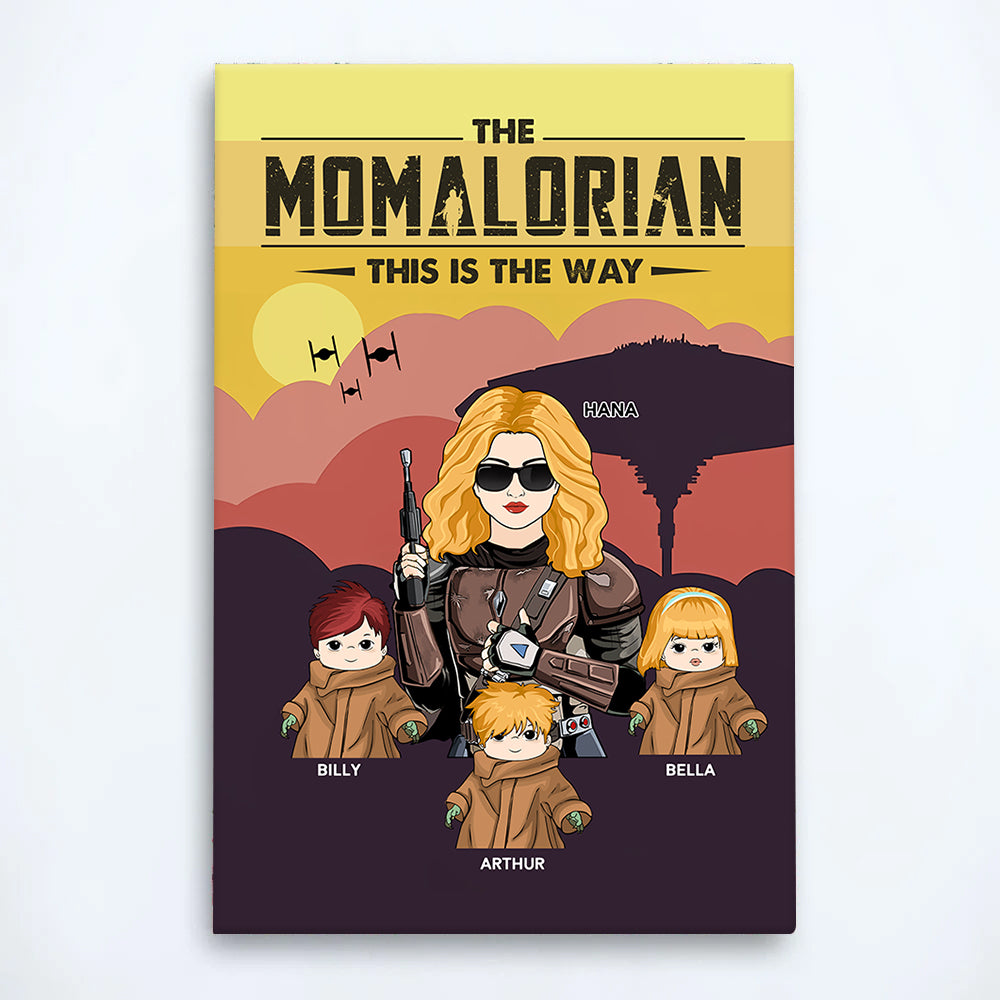 The Momalorian - Personalized Poster Canvas Gift For Mom