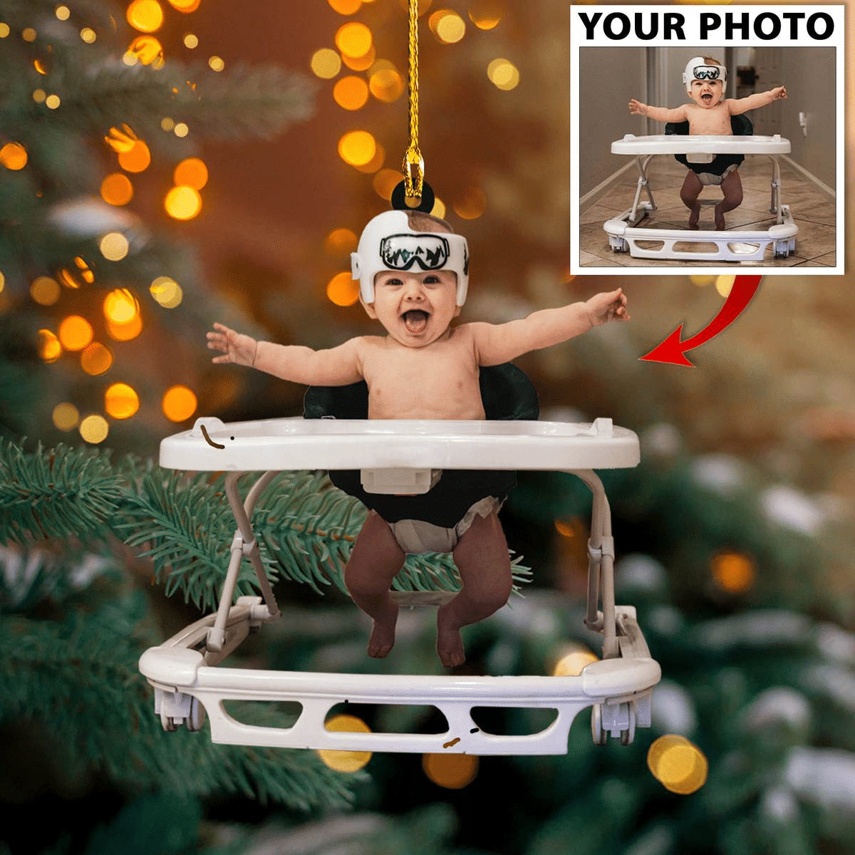 Personalized Photo Baby's First Christmas Ornament - Custom Photo Ornament Gift For Family