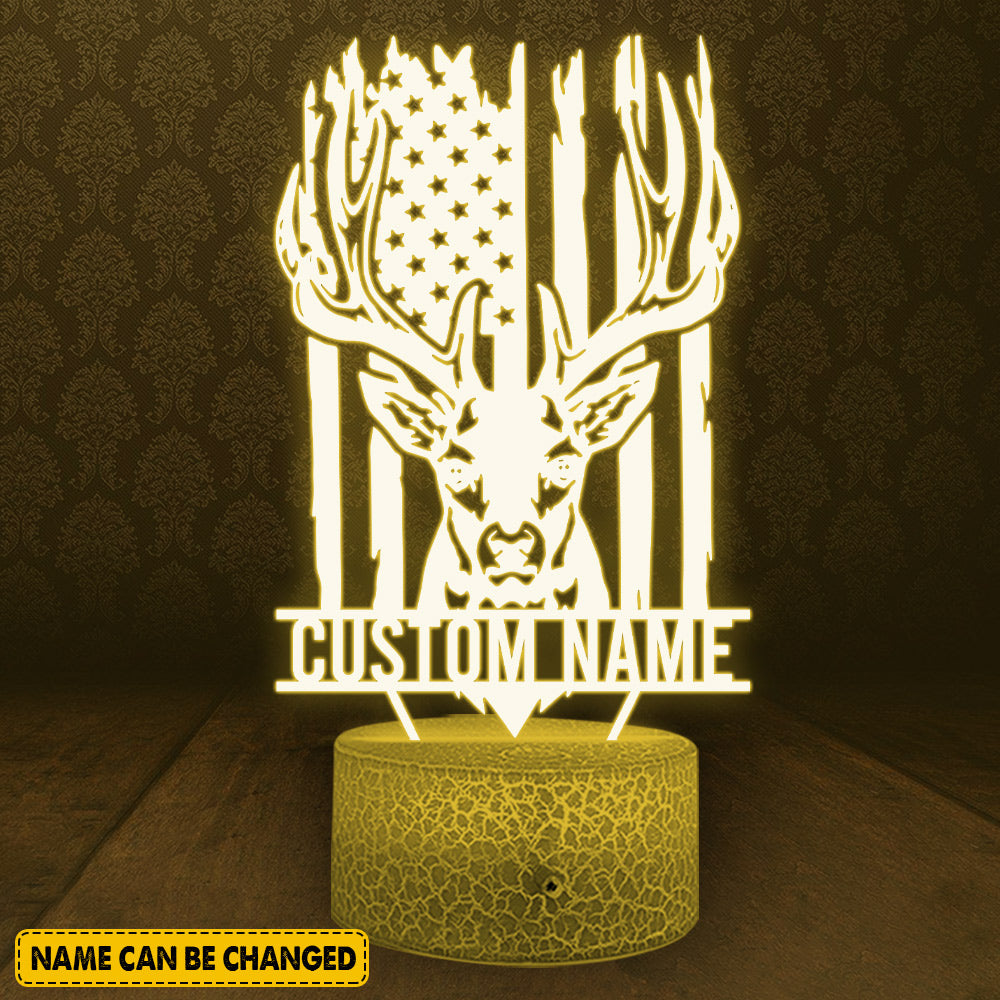 Personalized Buck Head Deer Hunting Led Night Lamp Gift For Hunting Lovers - Custom Gifts For Hunter Lovers - Buck Head Deer Hunting Night Light