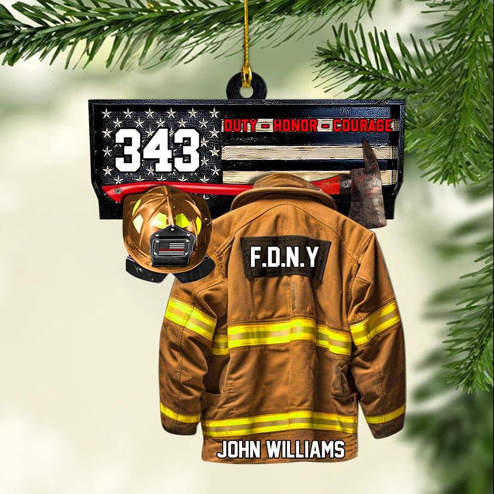 Personalized Firefighter Ornamen Duty Honor Courage Christmas Ornament Gift For Firefighter Fire Department Gifts H2511