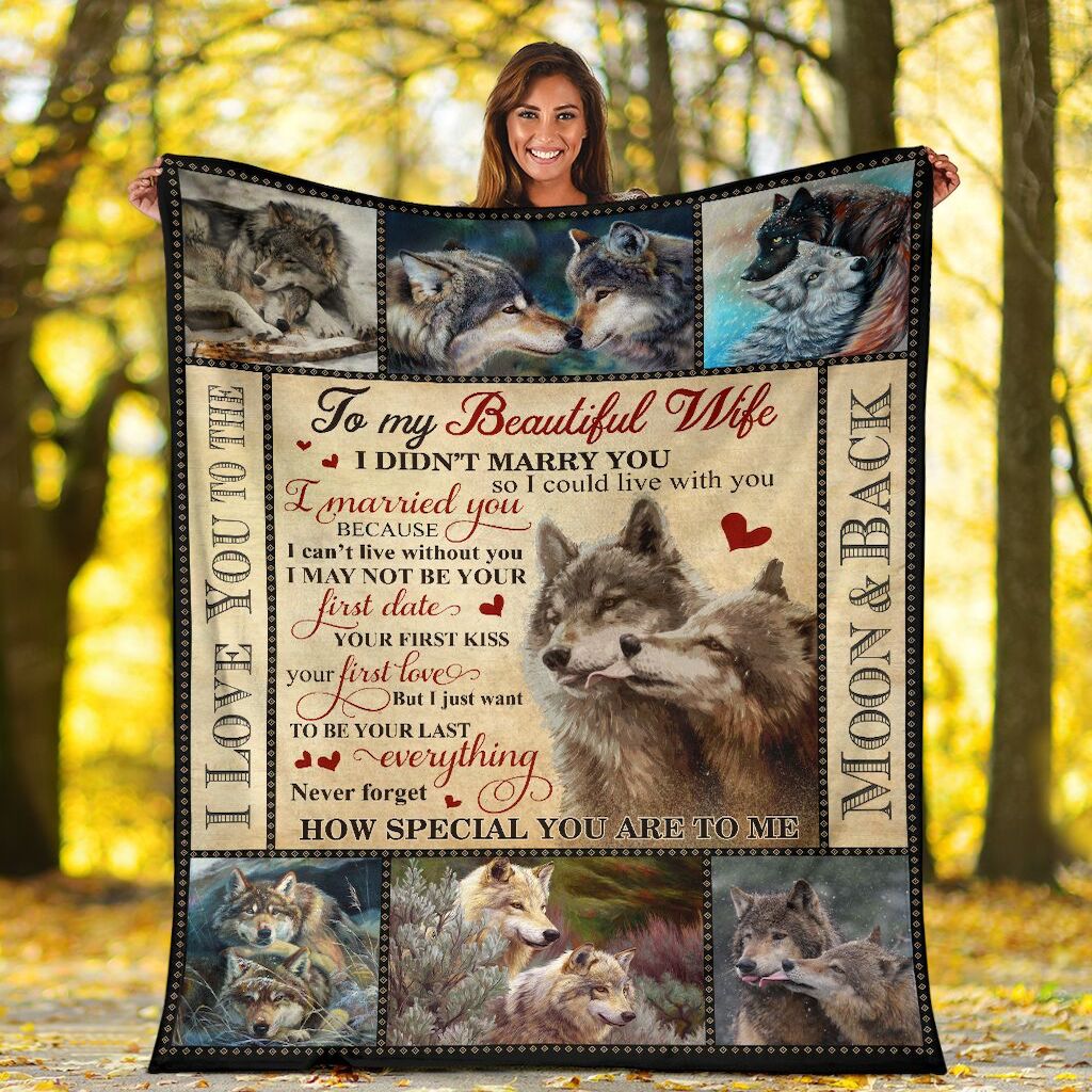To My Wife Never Forget How Special You Are To Me Wolf Love Custom Blanket For Wife