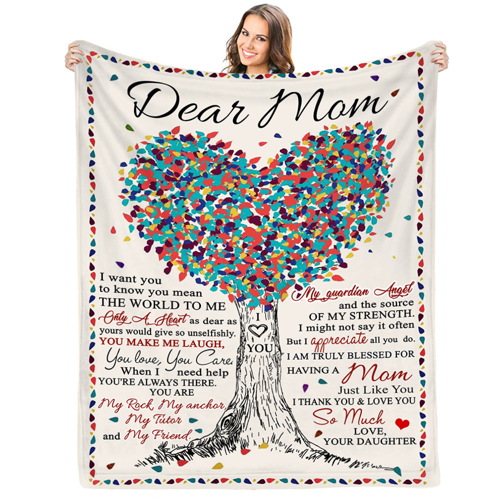 Dear Mom I Want You To Know You Mean The World To Me Blanket For Mom From Daughter