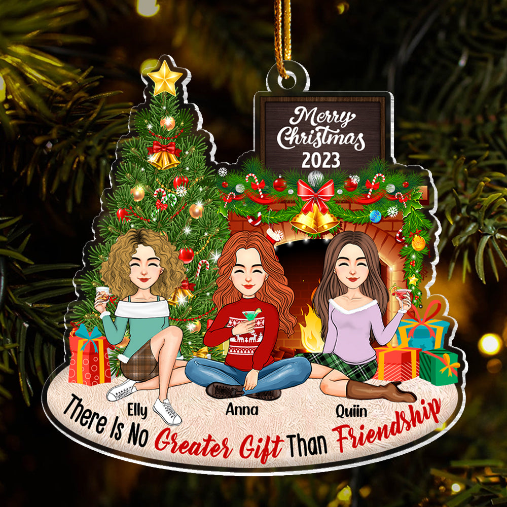 There Is No Greater Gift Than Friendship Personalized Acrylic Ornament Na02