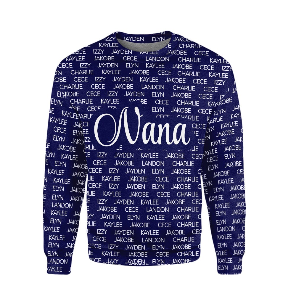 Personalized Grandma Nana 3D Shirt Nana With Grandkids Name 3D All Over Print Shirt Hoodie Zip Hoodie