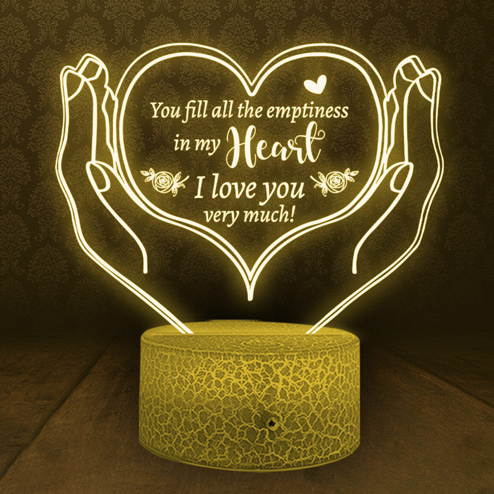 Night Light Gift For Him - Gifts For Husband - You Fill All The Emptiness In My Heart