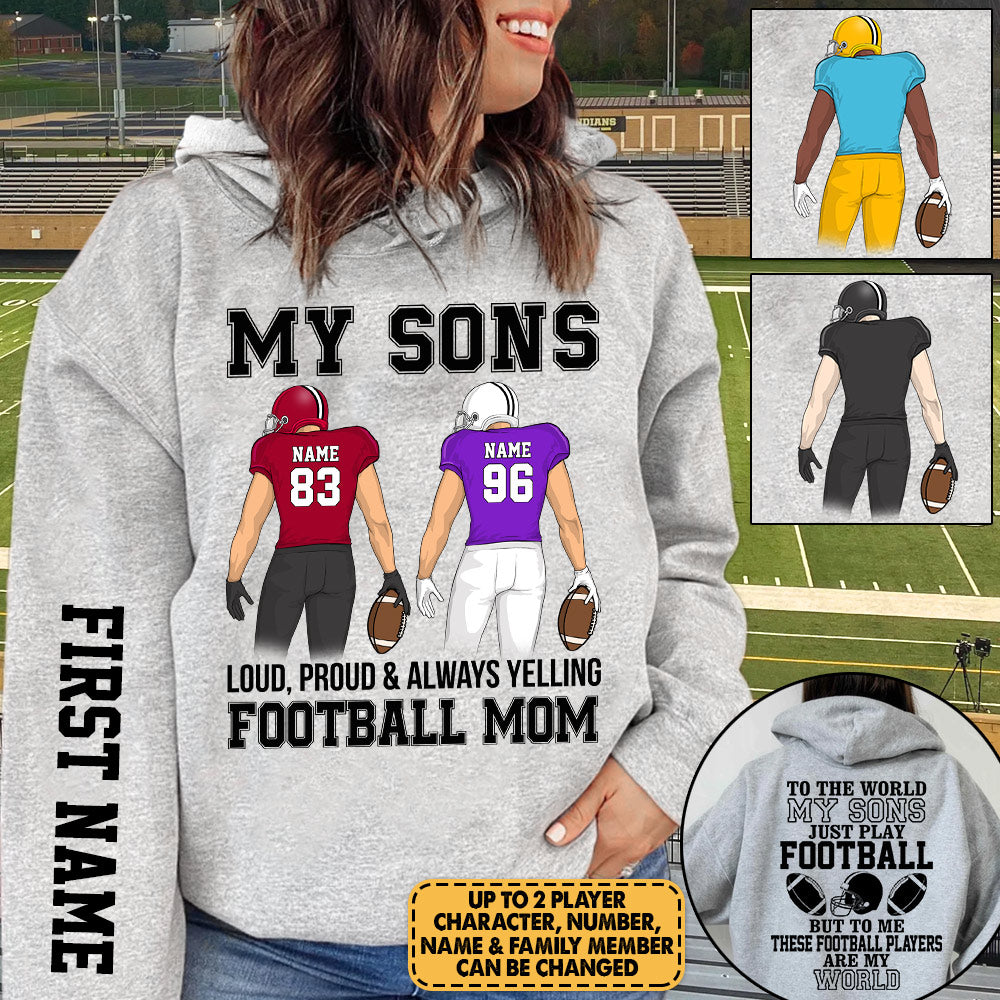 Personalized Shirt To The World My Sons Just Play Football Loud Proud Yelling Football Mom Dad All Over Print Shirt For Mom Dad Grandma H2511