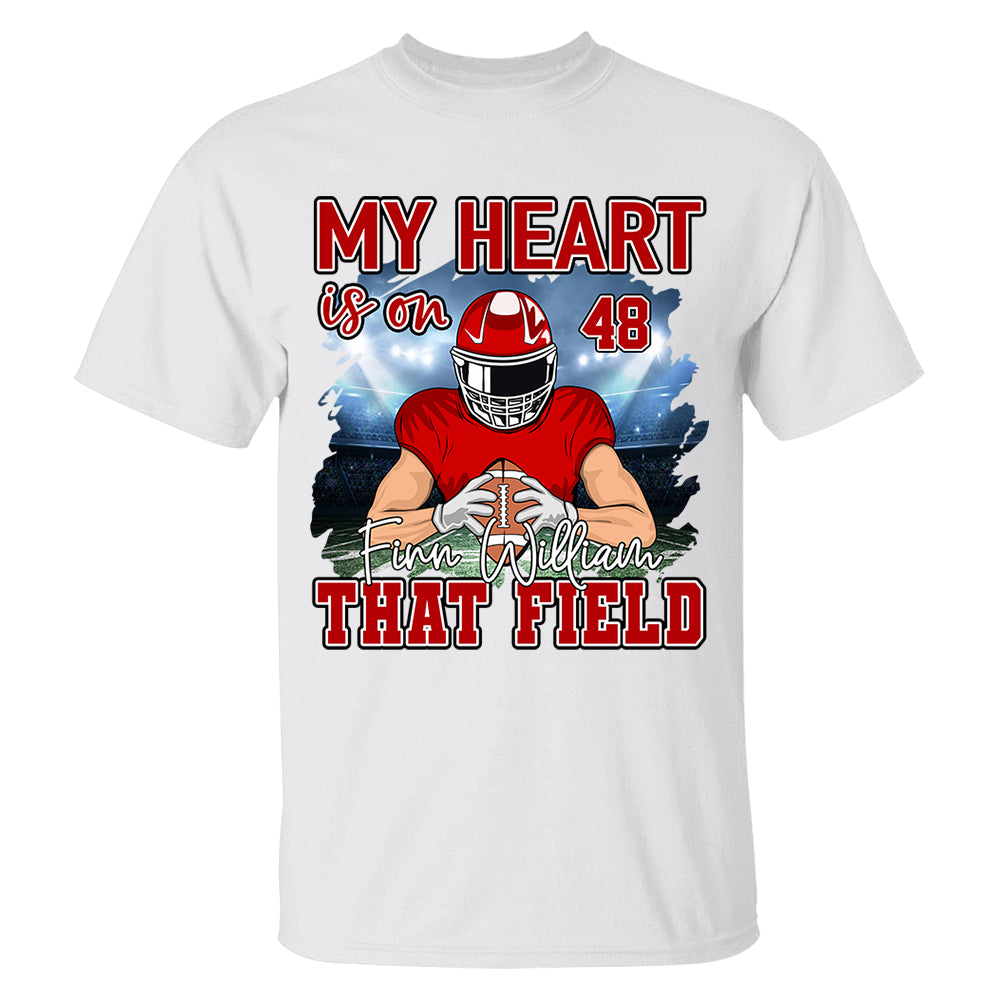 Football Game Days My Heart Is On That Field Personalized Shirt For American Football Lovers