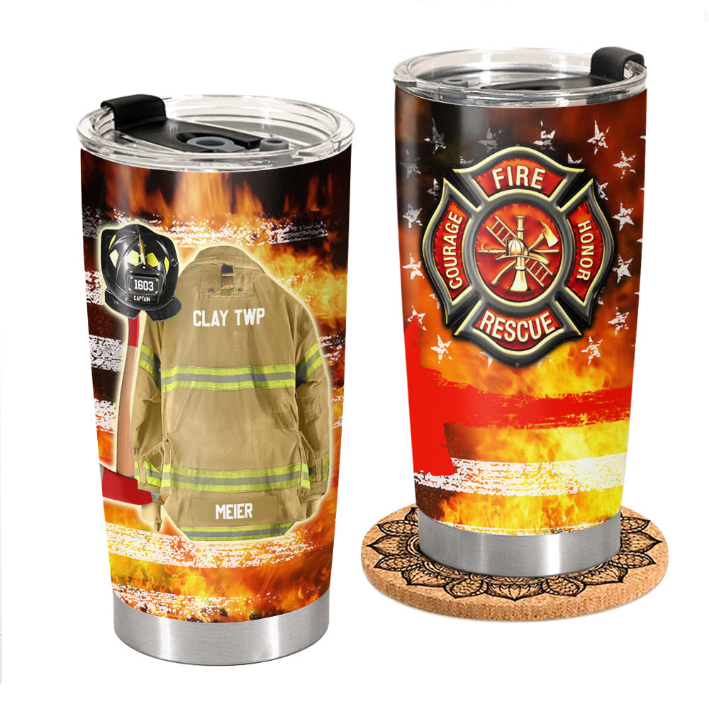 Custom Clothes And Helmet Firefighter Custom Tumbler Gift For Firefighter