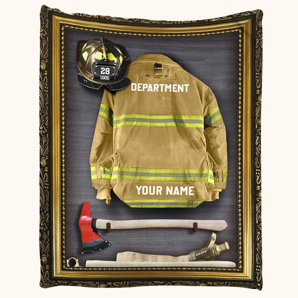 Firefighter Armor Clothes And Helmet Custom Blanket Gift For Firefighter Fireman