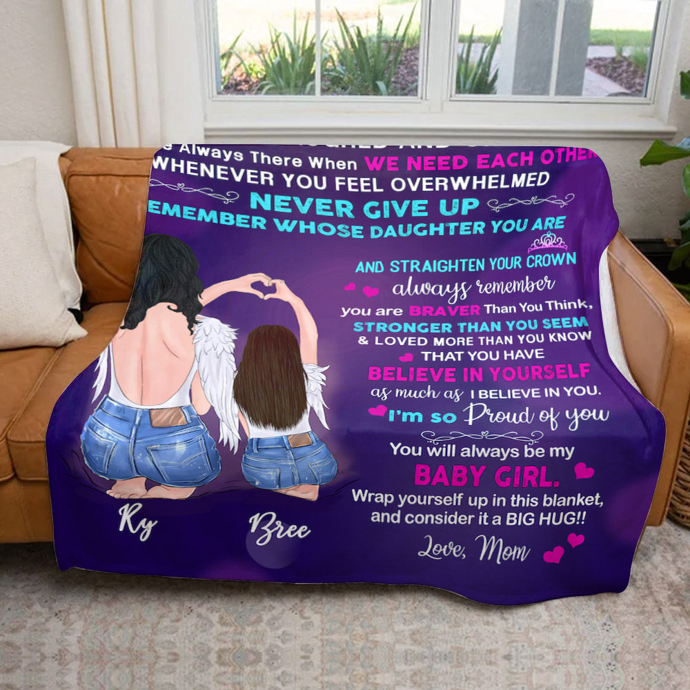 Never Give Up The Beautiful Dream That You Have Side By Side Custom Blanket Gift For Daughter