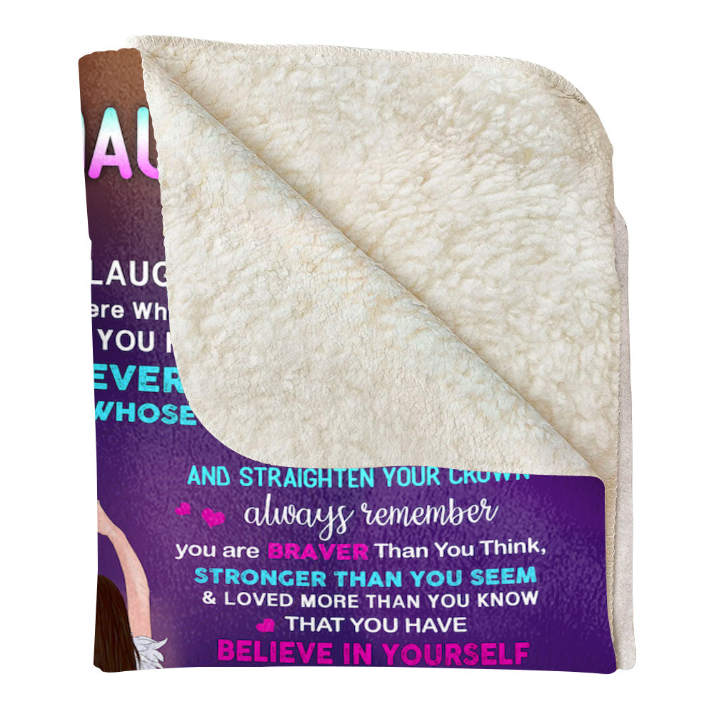 Never Give Up The Beautiful Dream That You Have Side By Side Custom Blanket Gift For Daughter