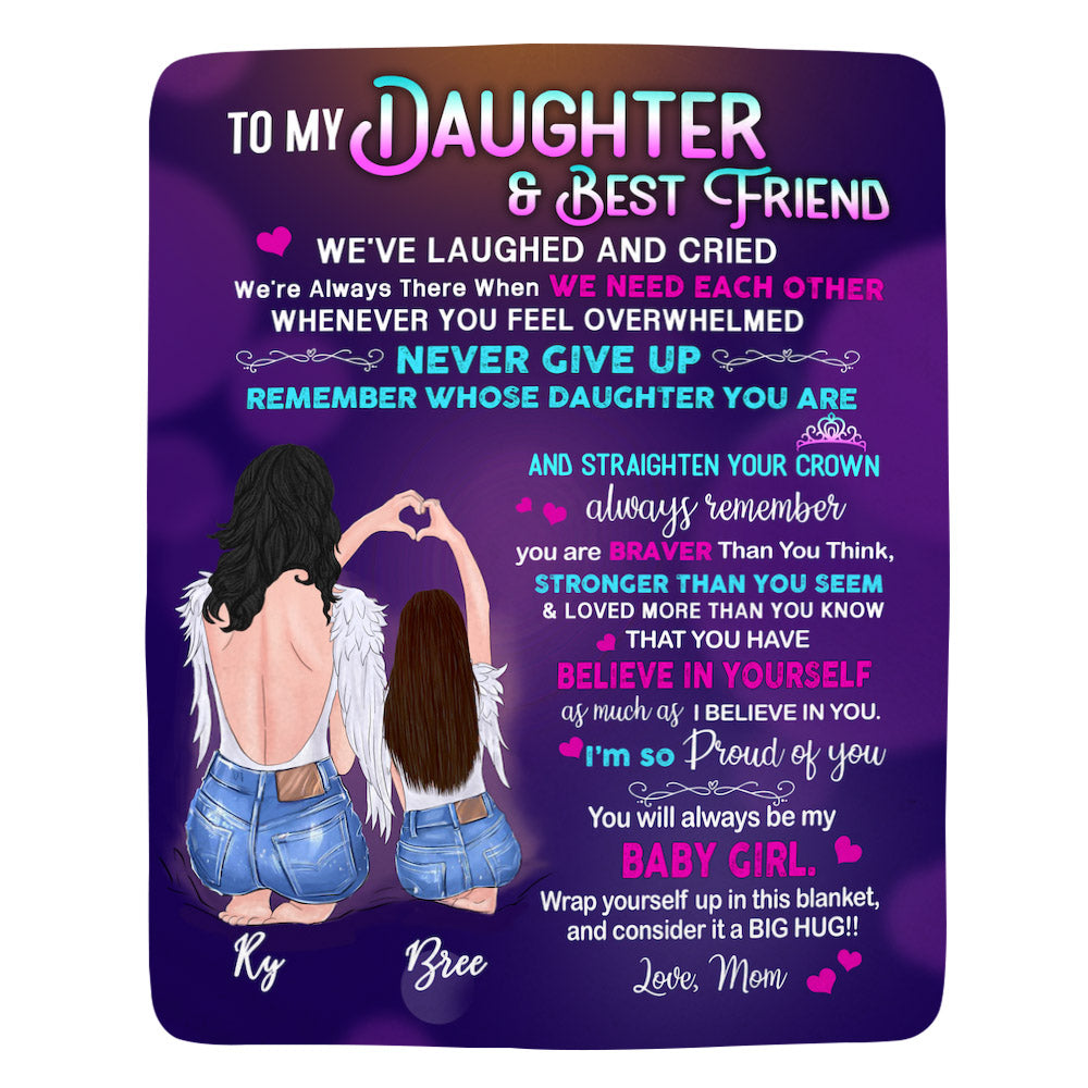 Never Give Up The Beautiful Dream That You Have Side By Side Custom Blanket Gift For Daughter