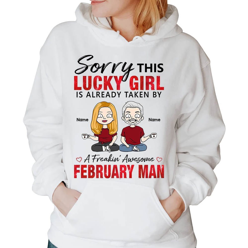 Personalized Sorry This Lucky Girl Is Already Taken By A Freakin' Awesome Man Shirt Funny Wife And Husband Shirt