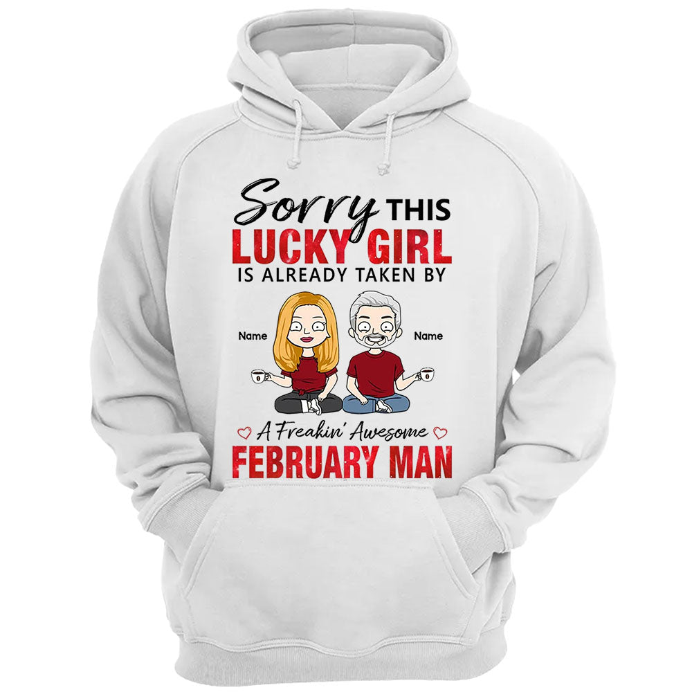 Personalized Sorry This Lucky Girl Is Already Taken By A Freakin' Awesome Man Shirt Funny Wife And Husband Shirt