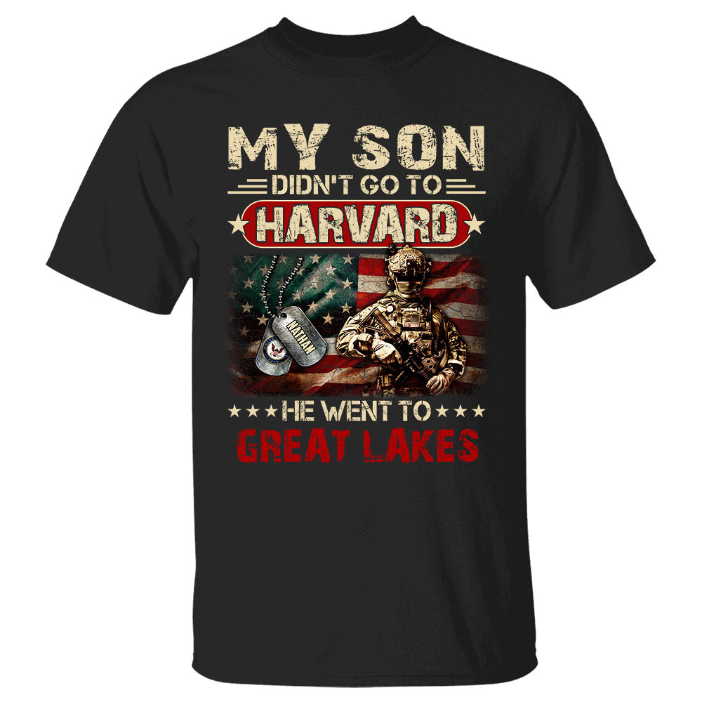 Personalized Shirt For Military Family Veteran Custom Branch Name I Didn't Go To Harvard I Went To Military Base Shirt For Dad Son H2511