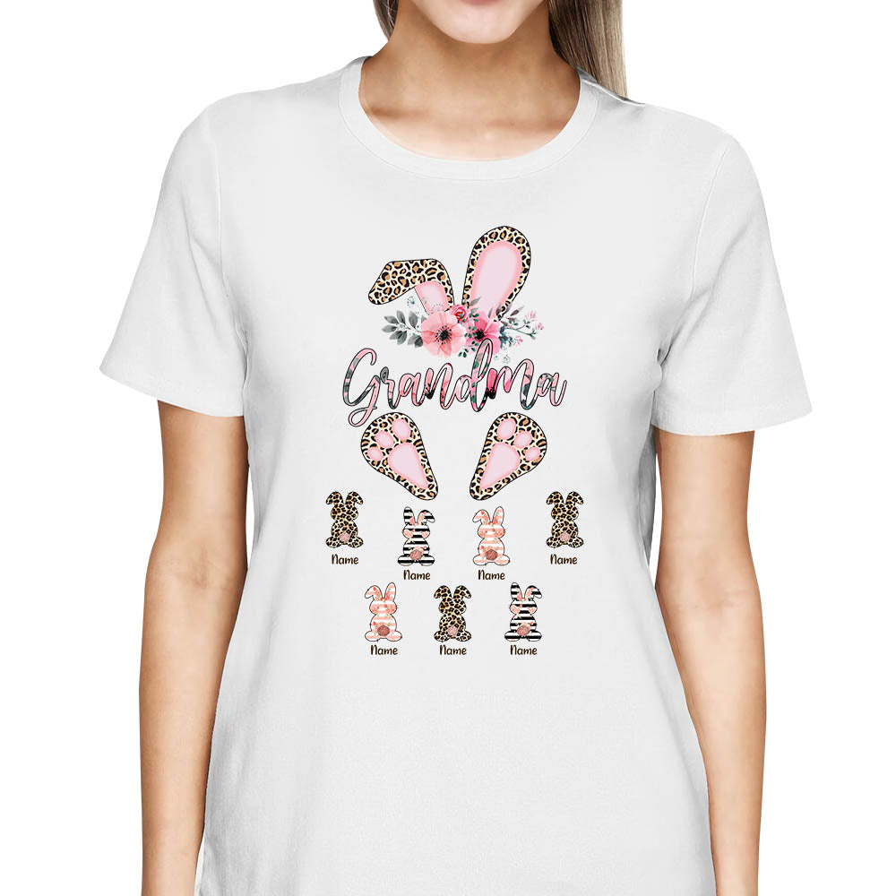 Grandma Easter With Little Bunnies Personalized Shirt For Grandmas
