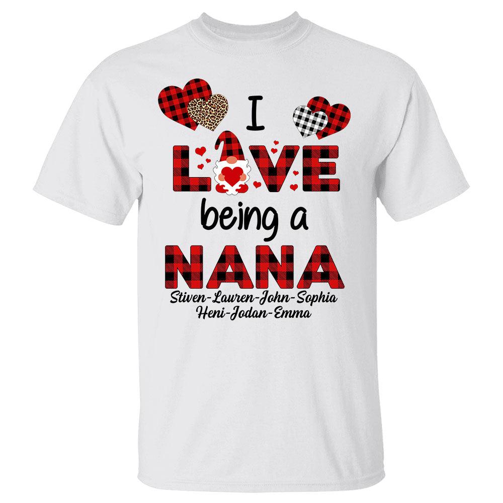 I Love Being Grandma Gnome Personalized Shirt For Grandmas