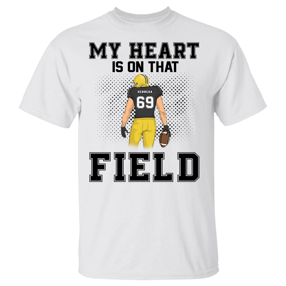 Rugby Football My Heart Is On That Field Personalized Shirt For Football Mom