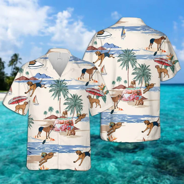 Rhodesian Ridgeback Summer Beach Hawaiian Shirt, Hawaiian Shirts For Men Women Short Sleeve Aloha Beach Shirt