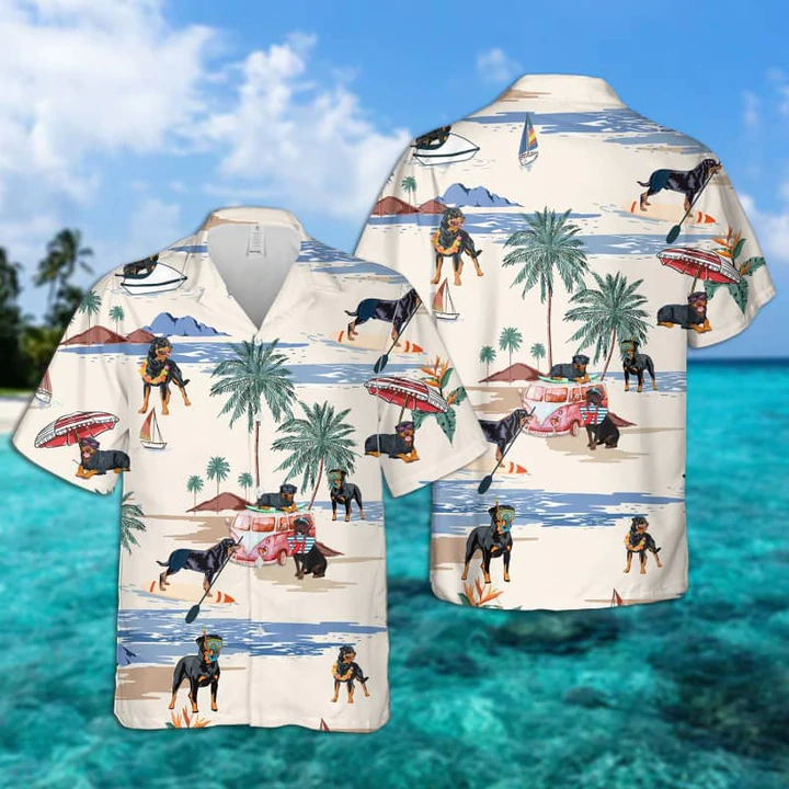Rottweiler Summer Beach Hawaiian Shirt, Hawaiian Shirts For Men Women Short Sleeve Aloha Beach Shirt
