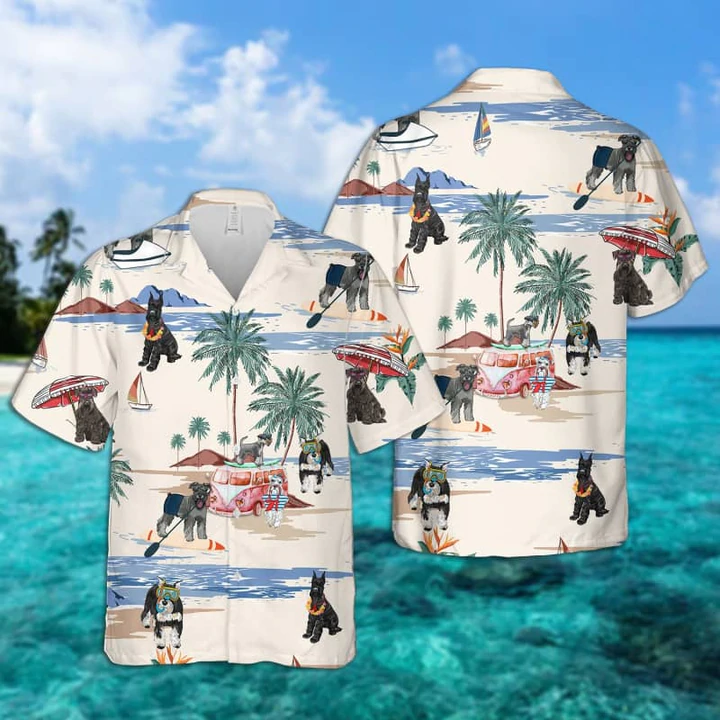Schnauzer Summer Beach Hawaiian Shirt, Hawaiian Shirts For Men Women Short Sleeve Aloha Beach Shirt