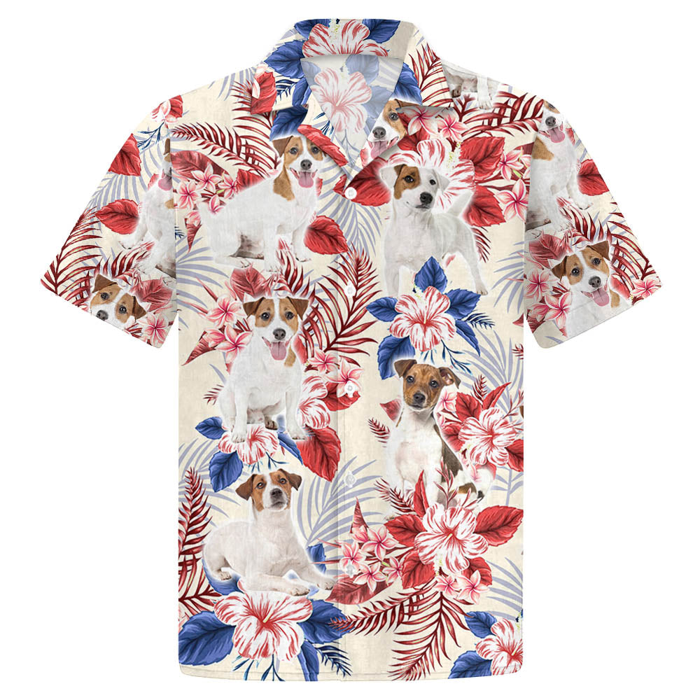 Jack Russell Usa Flag Hawaiian Shirt