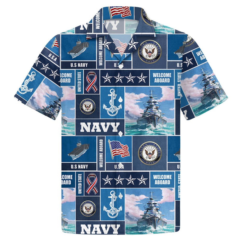 Veteran Soldier Us Navy Welcome To Aboard Hawaiian Shirt