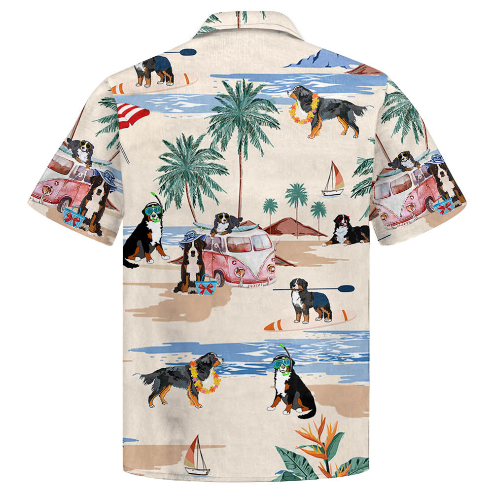 Bernese Mountain Summer Beach Hawaiian Shirt