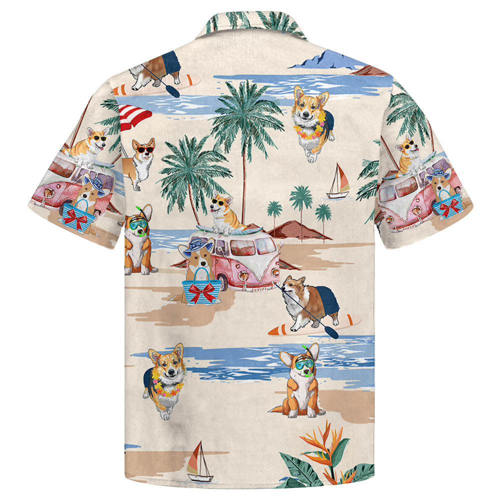 Corgi Hawaiian Shirt - Corgi Summer Beach Hawaiian Shirt