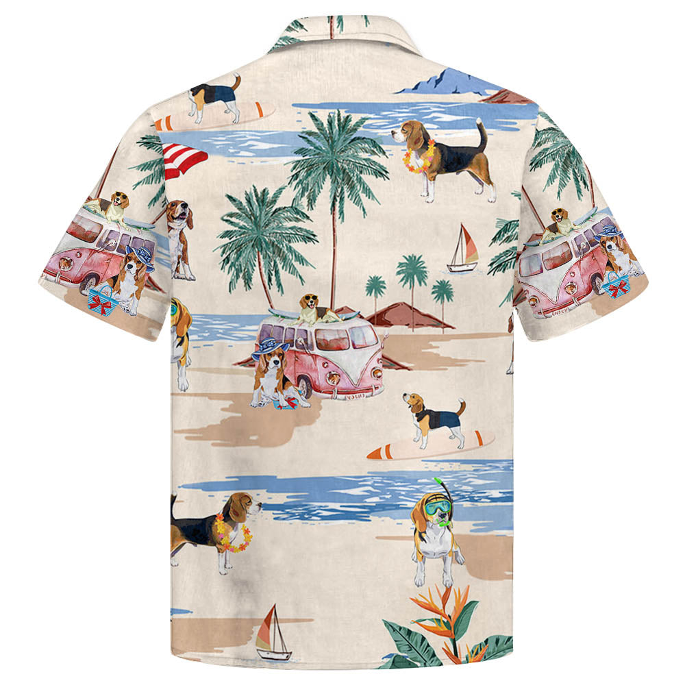 Beagle Summer Beach Hawaiian Shirt, Summer Gift, Hawaiian Shirts For Men, Aloha Beach Shirt
