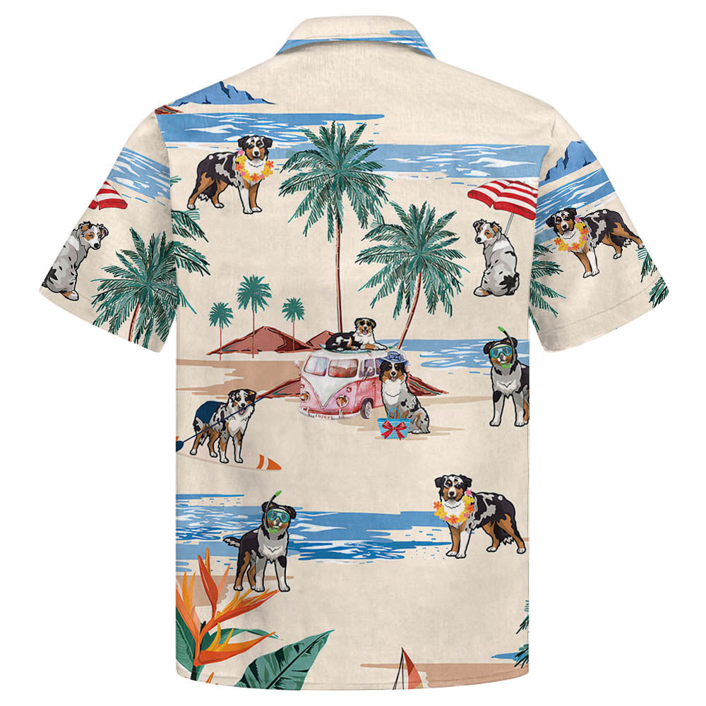 Australian Shepherd Summer Beach Hawaiian Shirt