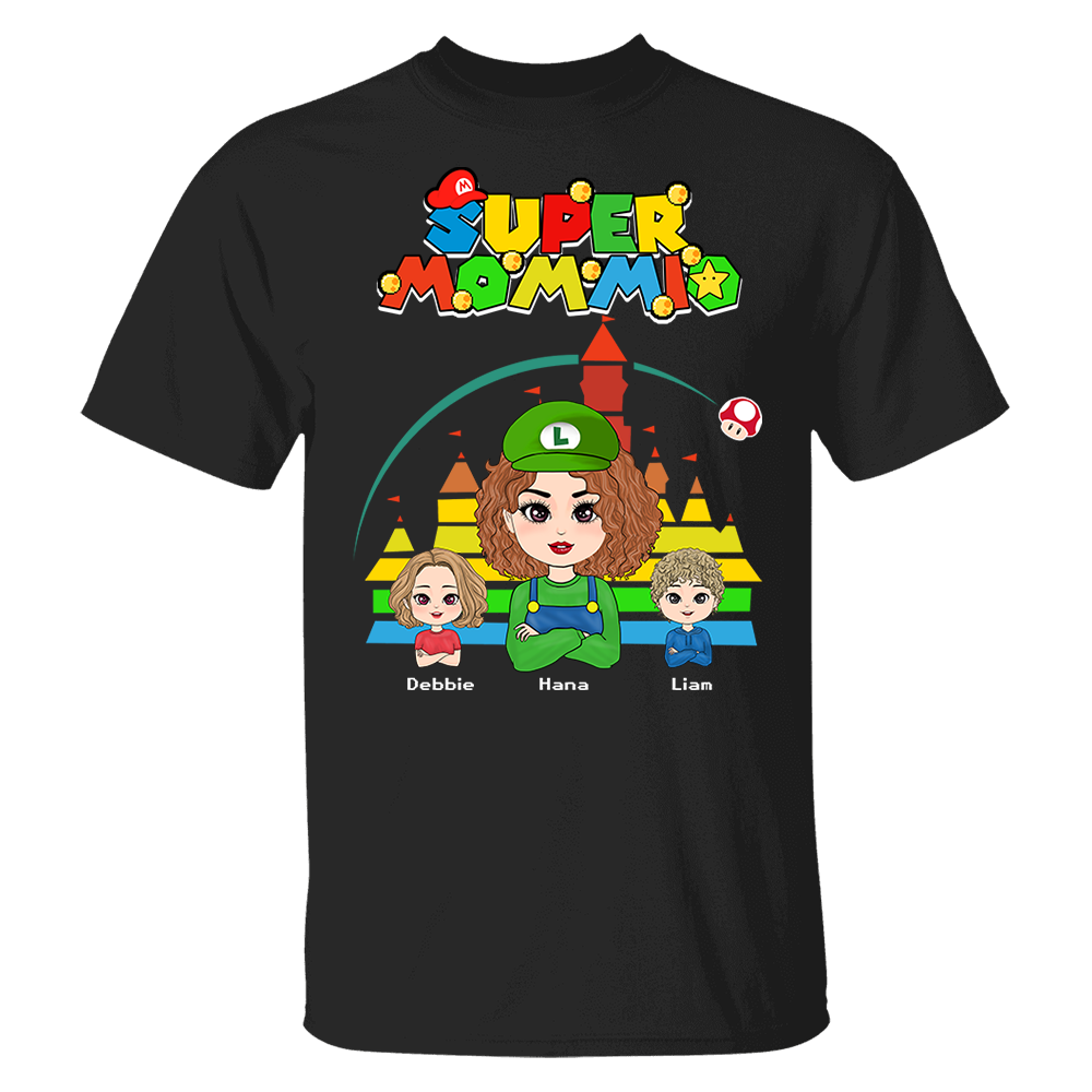 Personalized Super Mommio Shirt, Super Mario Family Custom Shirts, Mother's Day Shirt, Gamer Mommy Shirt