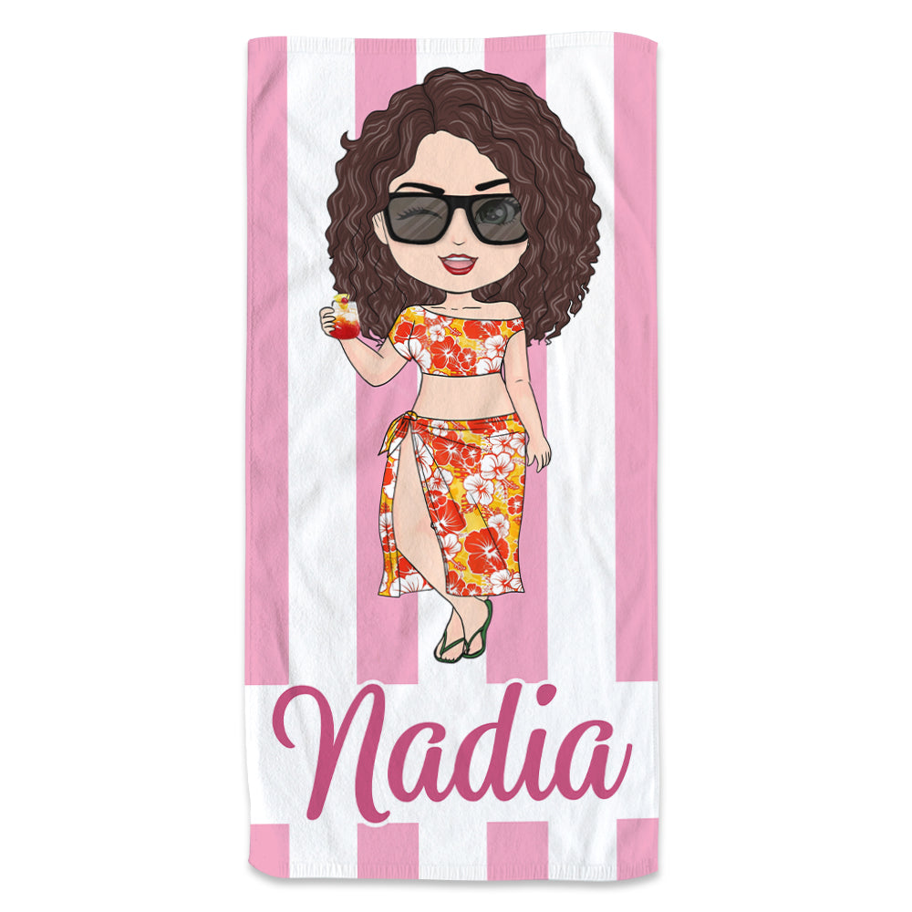 Girls Besties Personalized Beach Towel - Gift For Best Friends Sisters Sistas